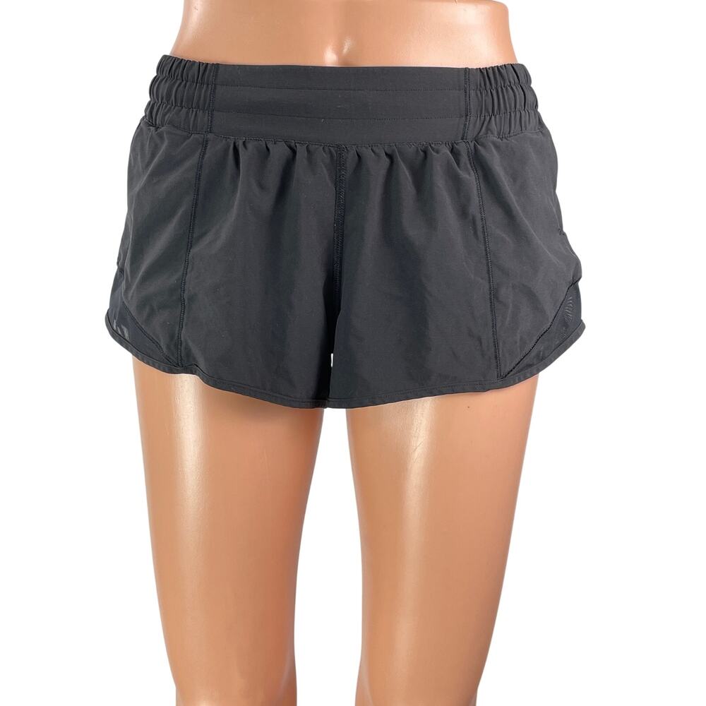 Lululemon Black Women's High Rise Elastic Waist Athletic Running Shorts Size 6